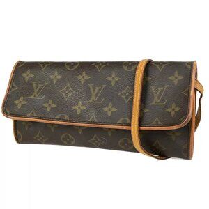 LOUIS VUITTON Pochette Twin GM 2Way Shoulder Bag Monogram Brown